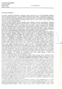 1. strana dopisu Václavu Havlovi